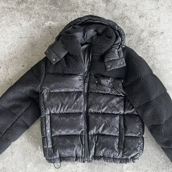 Coach Other - Signature Teddy hooded jacket Short Puffer Puffy Coach Logo Original Dustbag L